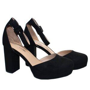 Sun + Stone Women's Birdey Ankle Strap Block Heel Platform Pumps Black 8.5 NIB